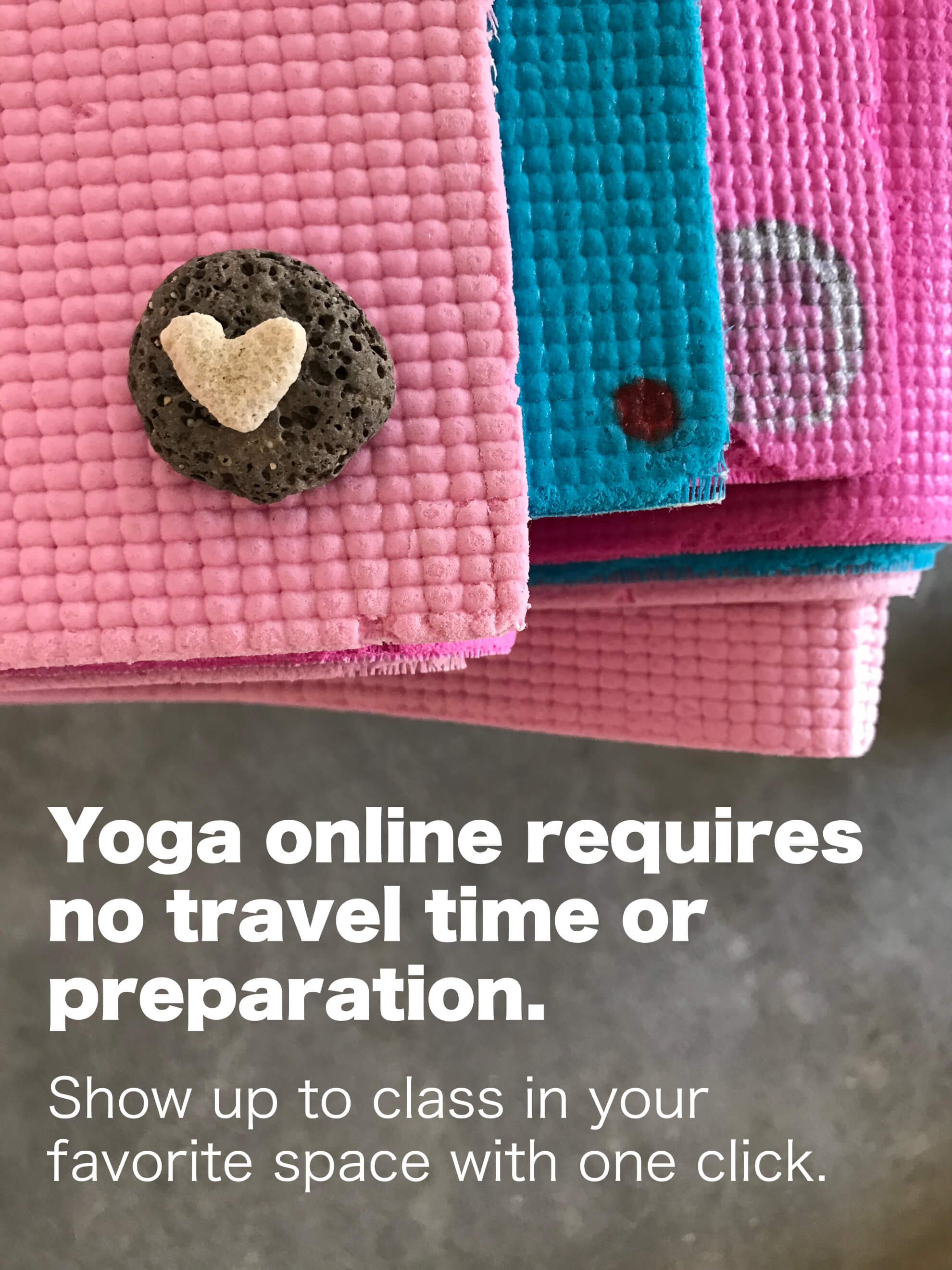 Yoga mats on a cement floor