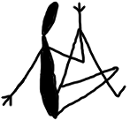 An icon of the ardha-matsyendrasana pose